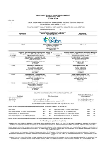 Thumbnail Duke Energy 10-K Annual Report 2017