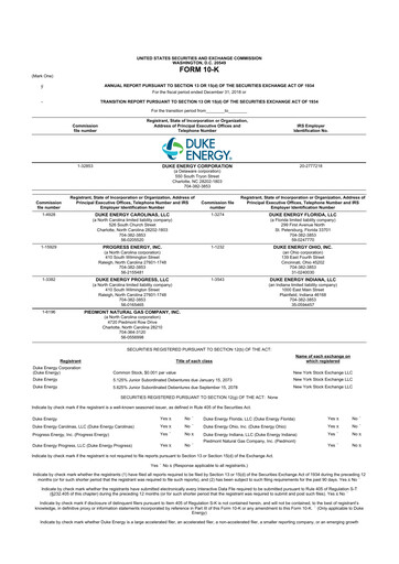 Thumbnail Duke Energy 10-K Annual Report 2018