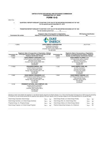 Thumbnail Duke Energy 10-Q Quarterly Report FY2019 