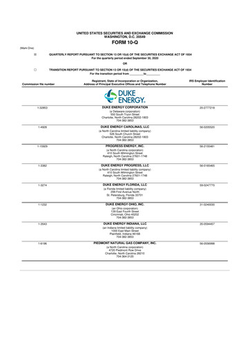 Thumbnail Duke Energy 10-Q Quarterly Report FY2020 