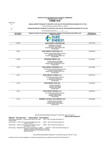 Thumbnail Duke Energy 10-K Annual Report 2020