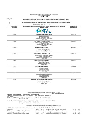 Thumbnail Duke Energy 10-K Annual Report 2021