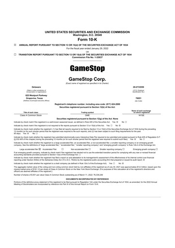 Thumbnail GameStop
 10-K Annual Report 2021