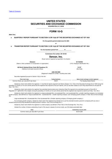 Thumbnail Xencor 10-Q Quarterly Report FY2023 