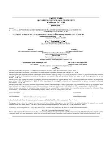 Thumbnail Meta Platforms (Facebook) 10-K Annual Report 2014