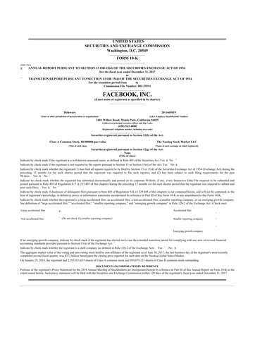 Thumbnail Meta Platforms (Facebook) 10-K Annual Report 2017