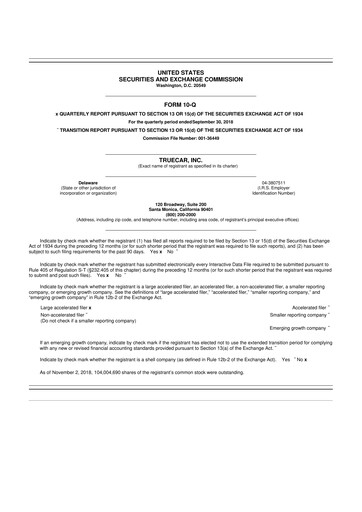 Thumbnail TrueCar 10-Q Quarterly Report FY 