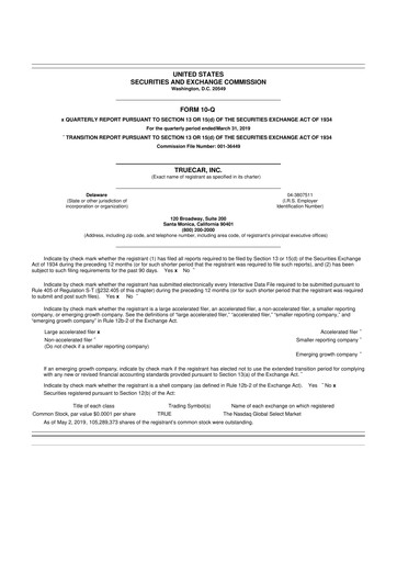 Thumbnail TrueCar 10-Q Quarterly Report FY 