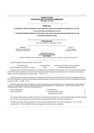 Thumbnail TrueCar 10-Q Quarterly Report FY 