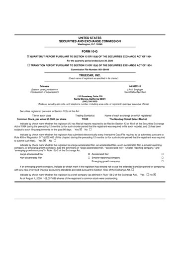 Thumbnail TrueCar 10-Q Quarterly Report FY 
