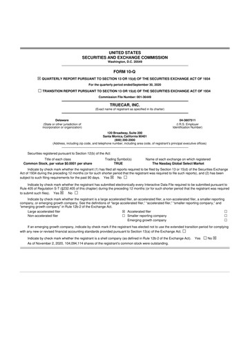 Thumbnail TrueCar 10-Q Quarterly Report FY 