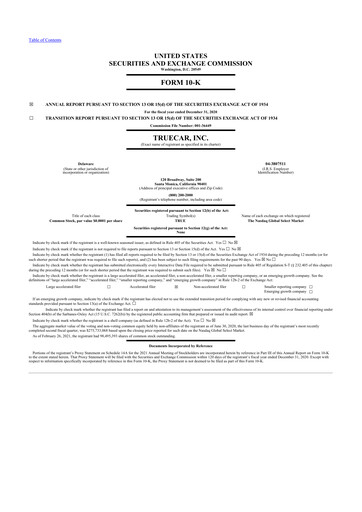 Thumbnail TrueCar 10-K Annual Report 2020