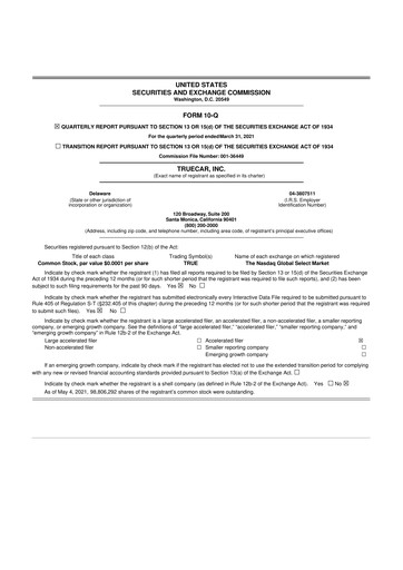 Thumbnail TrueCar 10-Q Quarterly Report FY 
