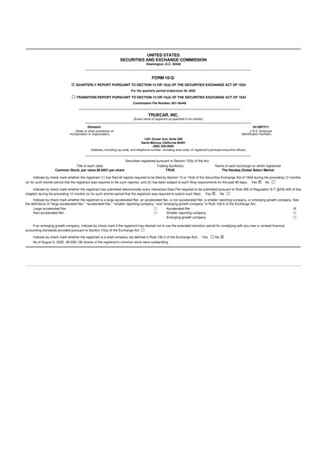 Thumbnail TrueCar 10-Q Quarterly Report FY 