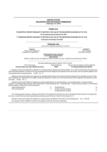 Thumbnail TrueCar 10-Q Quarterly Report FY 