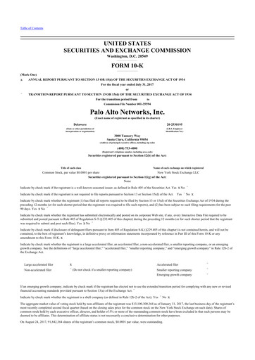 Thumbnail Palo Alto Networks
 10-K Annual Report 2017