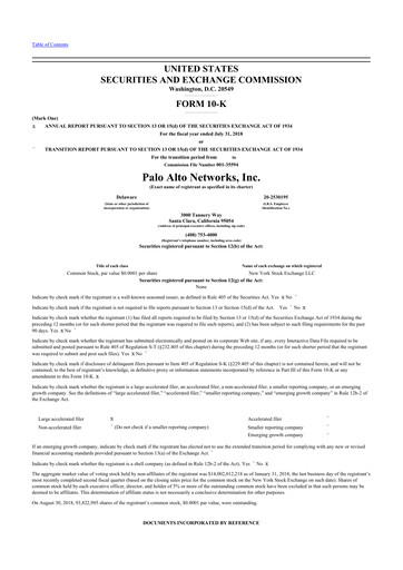 Thumbnail Palo Alto Networks
 10-K Annual Report 2018