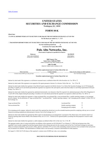 Thumbnail Palo Alto Networks
 10-K Annual Report 2020