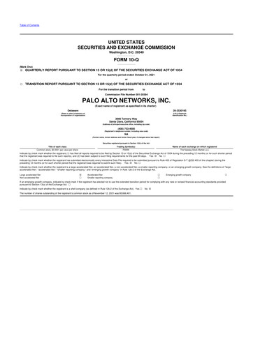 Thumbnail Palo Alto Networks
 10-Q Quarterly Report FY2022 