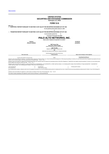 Thumbnail Palo Alto Networks
 10-Q Quarterly Report FY2022 