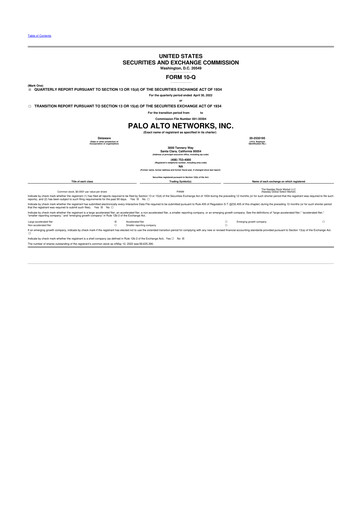 Thumbnail Palo Alto Networks
 10-Q Quarterly Report FY2022 