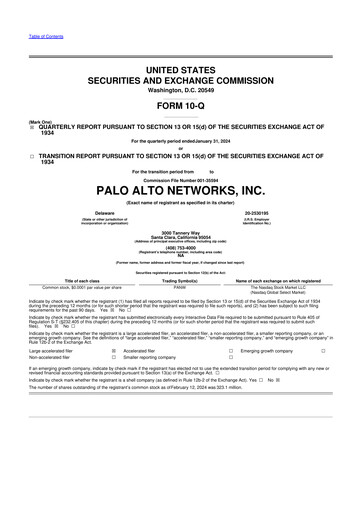 Thumbnail Palo Alto Networks
 10-Q Quarterly Report FY2024 