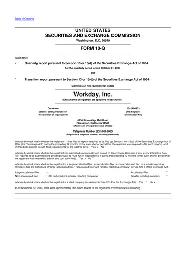 Thumbnail Workday 10-Q Quarterly Report FY2014 