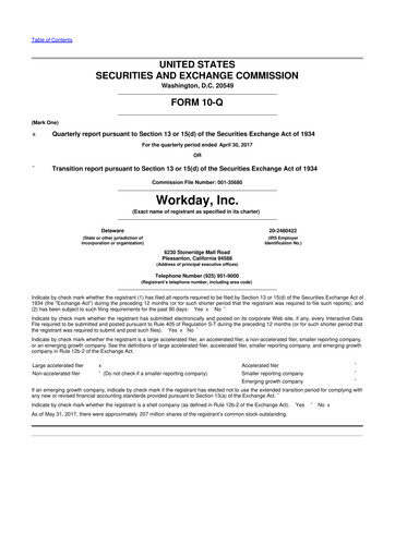 Thumbnail Workday 10-Q Quarterly Report FY2018 