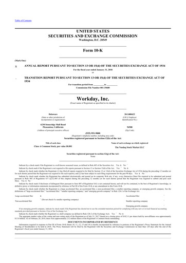 Thumbnail Workday 10-K Annual Report 2018