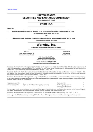 Thumbnail Workday 10-Q Quarterly Report FY2019 