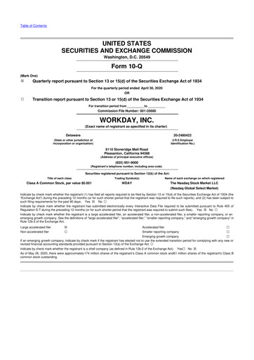 Thumbnail Workday 10-Q Quarterly Report FY2021 