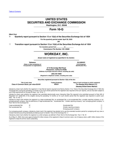 Thumbnail Workday 10-Q Quarterly Report FY2025 