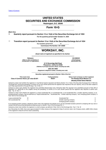 Thumbnail Workday 10-Q Quarterly Report FY2025 