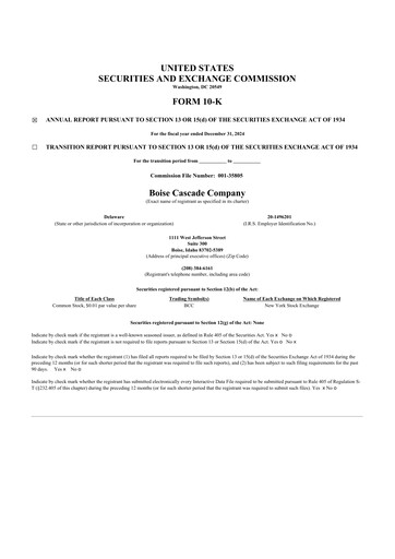 Thumbnail Boise Cascade
 10-K Annual Report 2024