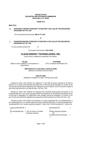 Thumbnail Clean Energy Technologies 10-Q Quarterly Report FY2018 