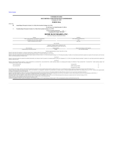 Thumbnail Home BancShares
 10-K Annual Report 2024