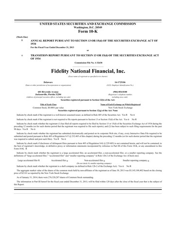 Thumbnail Fidelity National Financial
 10-K Annual Report 2013