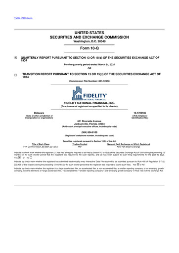 Thumbnail Fidelity National Financial
 10-Q Quarterly Report FY2025 
