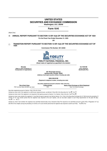 Thumbnail Fidelity National Financial
 10-K Annual Report 2025