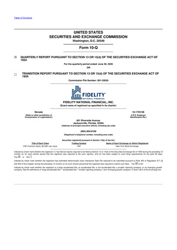 Thumbnail Fidelity National Financial
 10-Q Quarterly Report FY2026 
