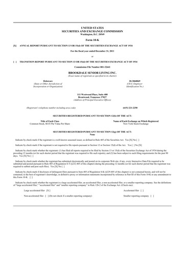 Thumbnail Brookdale Senior Living
 10-K Annual Report 2011