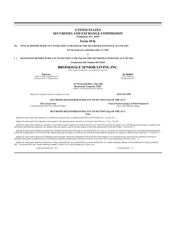 Thumbnail Brookdale Senior Living
 10-K Annual Report 2012