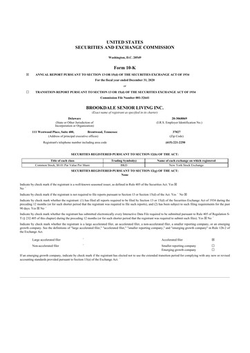 Thumbnail Brookdale Senior Living
 10-K Annual Report 2020