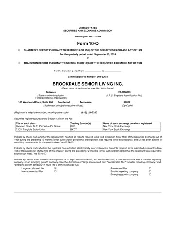 Thumbnail Brookdale Senior Living
 10-Q Quarterly Report FY2024 