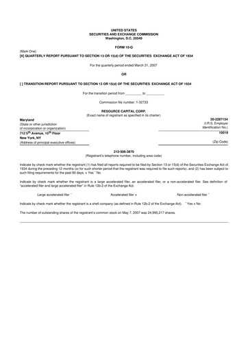 Vorschaubild ACRES Commercial Realty 10-Q Quartalsbericht  