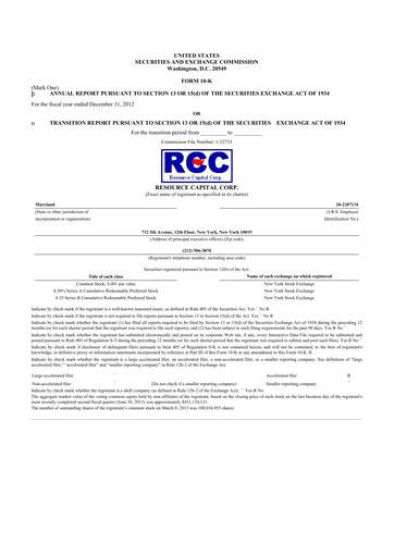 Thumbnail ACRES Commercial Realty 10-K Annual Report 2012