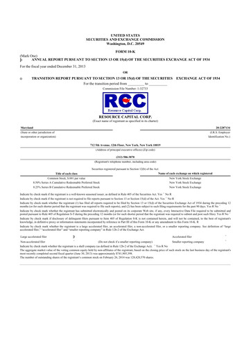 Thumbnail ACRES Commercial Realty 10-K Annual Report 2013