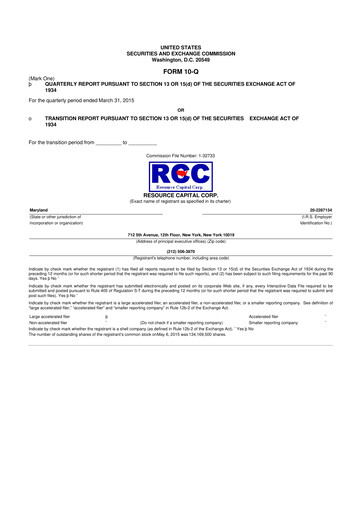Vorschaubild ACRES Commercial Realty 10-Q Quartalsbericht 2015 