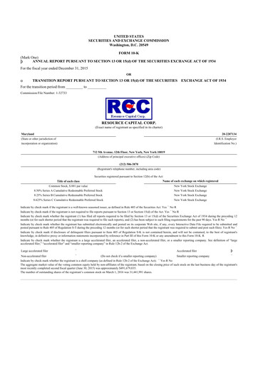 Thumbnail ACRES Commercial Realty 10-K Annual Report 2015