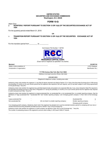 Vorschaubild ACRES Commercial Realty 10-Q Quartalsbericht 2018 